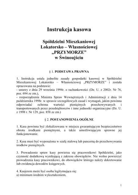 Czy instrukcja kasowa jest obowiązkowa? Poznaj kluczowe informacje